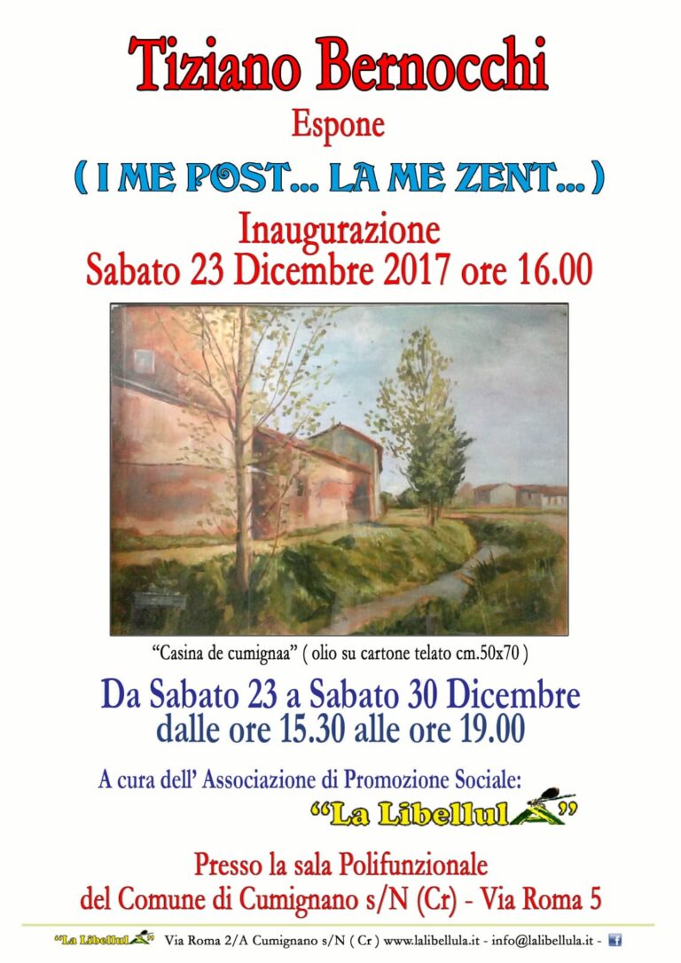 Mostra di Pittura ” I ME POST… LA ME ZENT…” di Tiziano Bernocchi