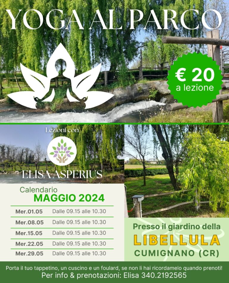 Yoga a parco – Calendario maggio 2024